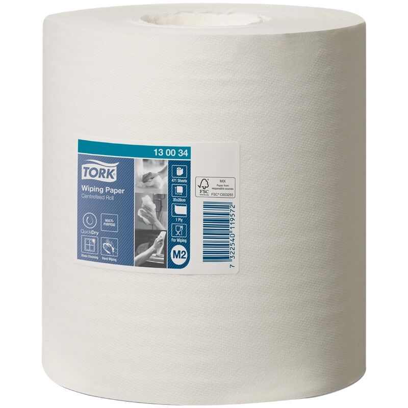 Полотенца бумажные в рулонах Tork "Advanced" (М2), 1-слойные, 165м/рул, ЦВ, съемная втулка, белые