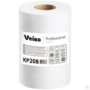 Полотенца бумажные в рулонах Veiro Professional "Comfort" (С1/С2), 2-слойные, 100м/рул, ЦВ, белые 