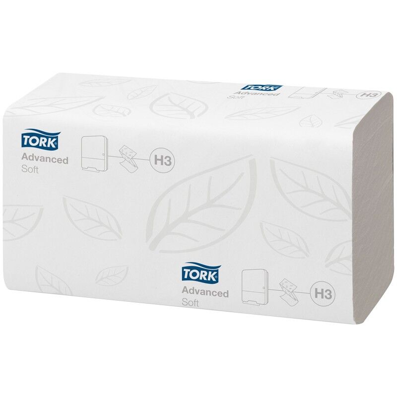 Полотенца бумажные листовые Tork "Advanced" (ZZ-сл) (Н3), 2-слойные, 200л/пач, 23х23 см, белые