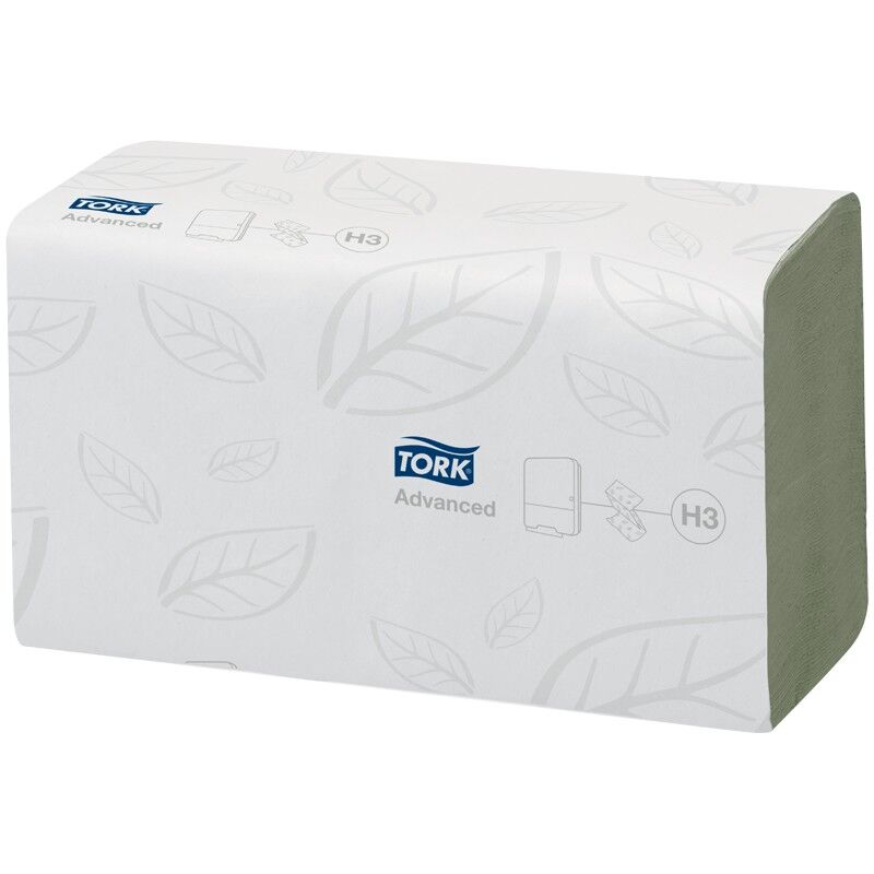 Полотенца бумажные листовые Tork "Advanced" (ZZ-сл) (Н3), 2-слойные, 250л/пач, 23х24,8 см, зеленые