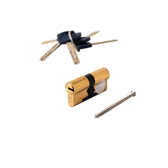 Цилиндровый механизм "Апекс" Premier XR-60-G, цвет золото ключ/ключ перфо