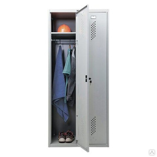 Шкаф металлический для одежды ПРАКТИК "LS-21-80", двухсекционный, 1830х813х500 мм, 35 кг #1