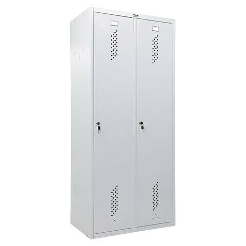 Шкаф металлический для одежды ПРАКТИК "LS-21-80", двухсекционный, 1830х813х500 мм, 35 кг 2