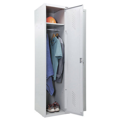 Шкаф металлический для одежды ПРАКТИК "LS-21-80", двухсекционный, 1830х813х500 мм, 35 кг 5
