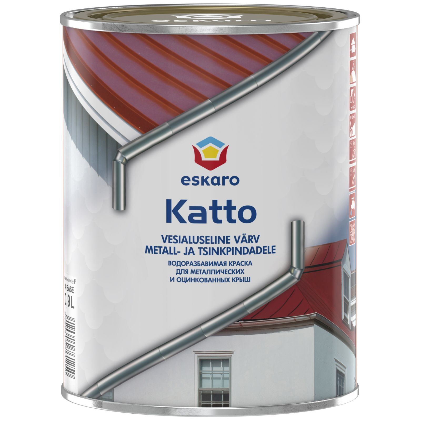 Краска атмосферостойкая для металлических крыш Eskaro Katto Primer 0,9л