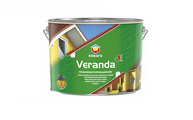 Краска для деревянных фасадов атмосферостойкая 2,85 л Eskaro Veranda