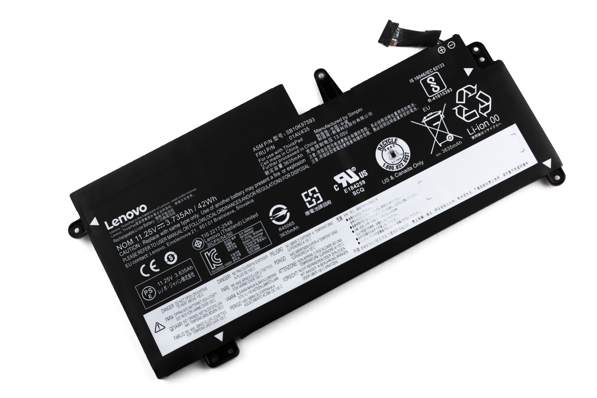 Аккумулятор для Lenovo Thinkpad S2 Chromebook 13 (11.1 3575mAh) ORG p/n: 01AV400, 01AV402