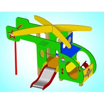 Вертолет с горкой 3400х2800х2100 мм для детской площадки