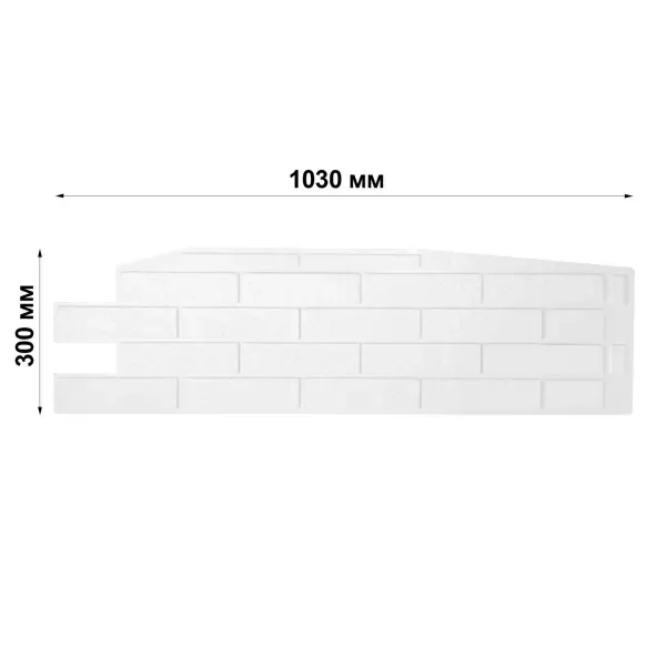 Панель ПЭТ Локопласт Кирпич ломанный 1030х300х0.55мм 0.25м² белый