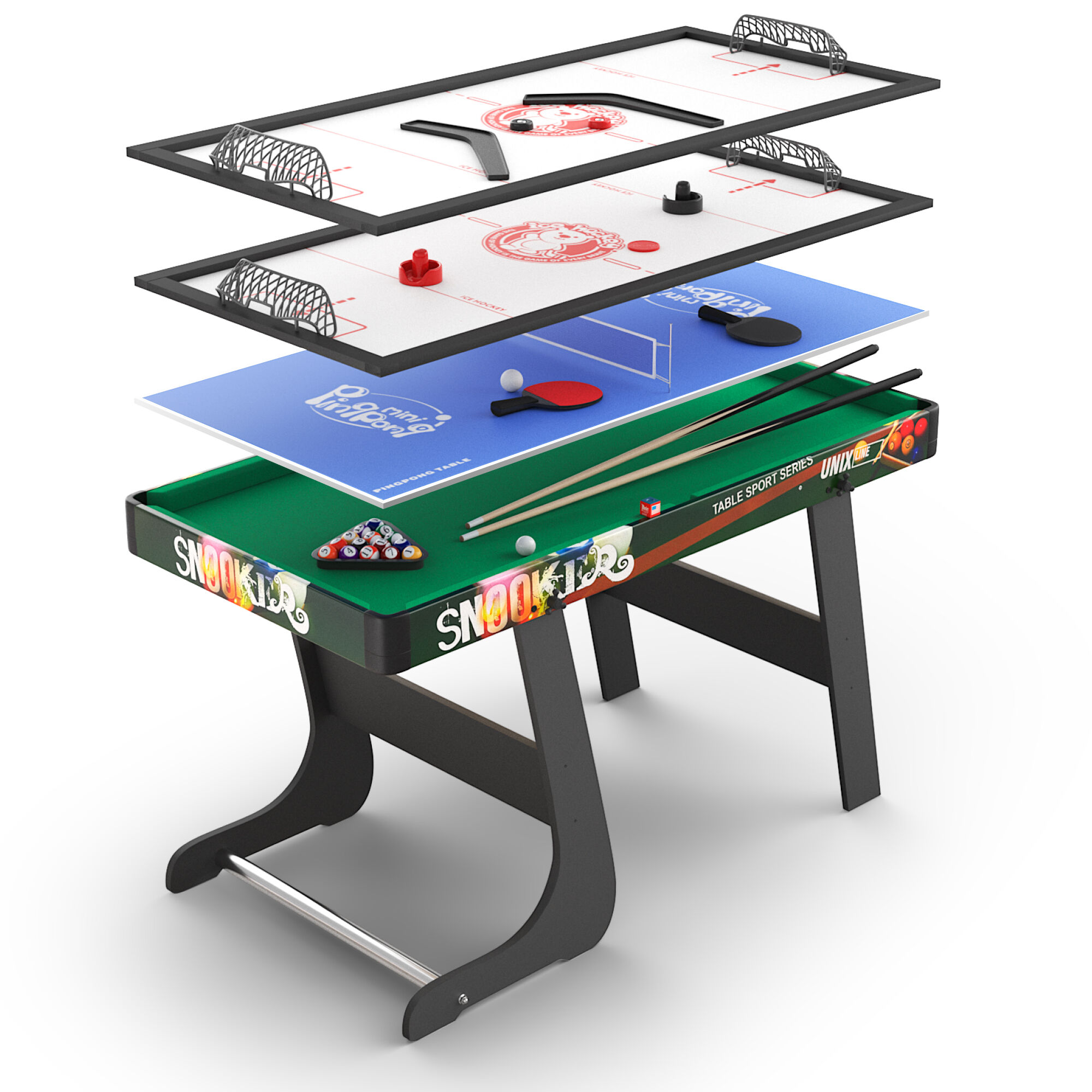 Игровой стол складной UNIX Line Трансформер 4 в 1 (125х63 cм) UNIX Line™ Трансформеры