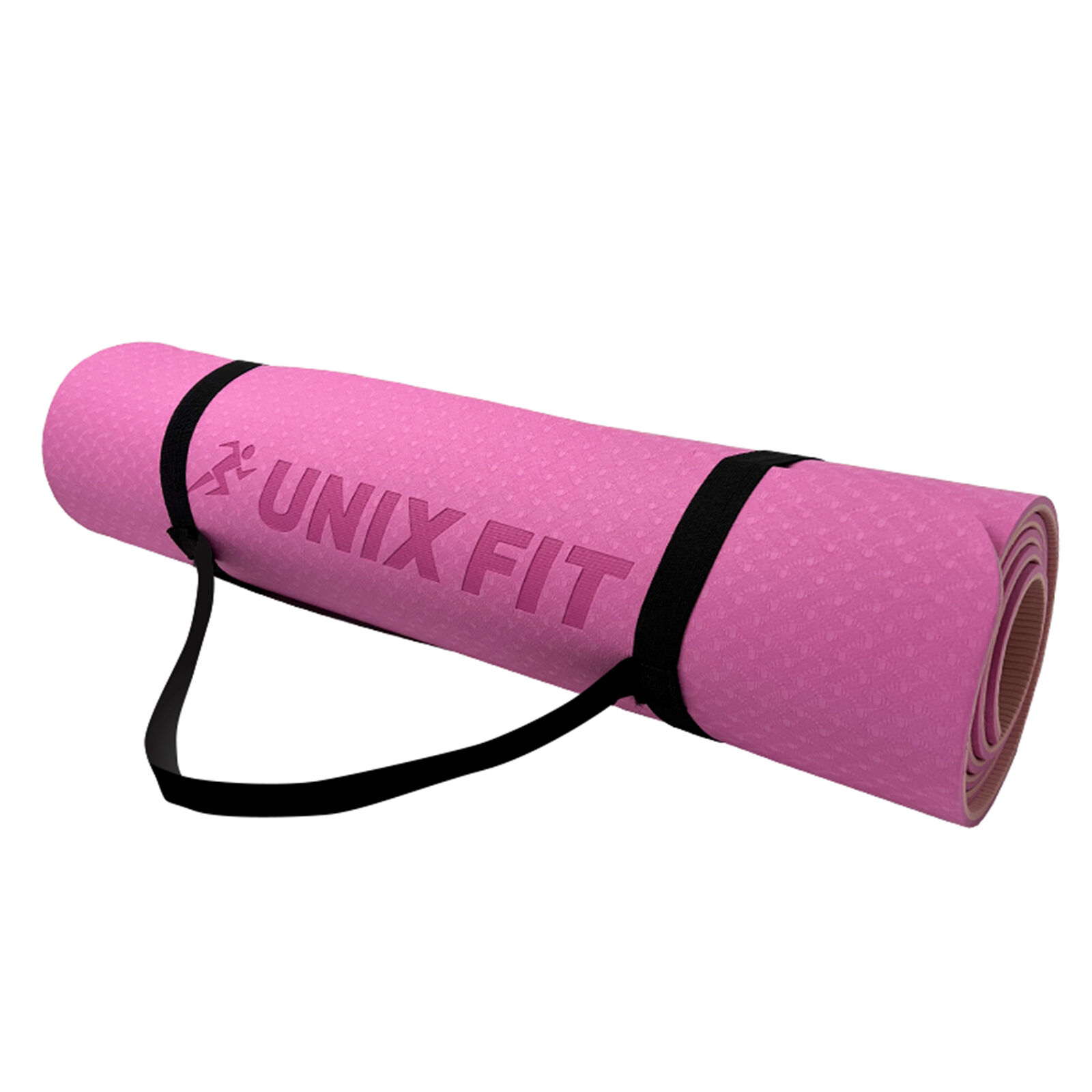 Коврик для йоги и фитнеса UNIX Fit двусторонний, 180 х 61 х 0,6 см, двуцветный, розовый UNIX Fit™ Коврики для йоги и фит
