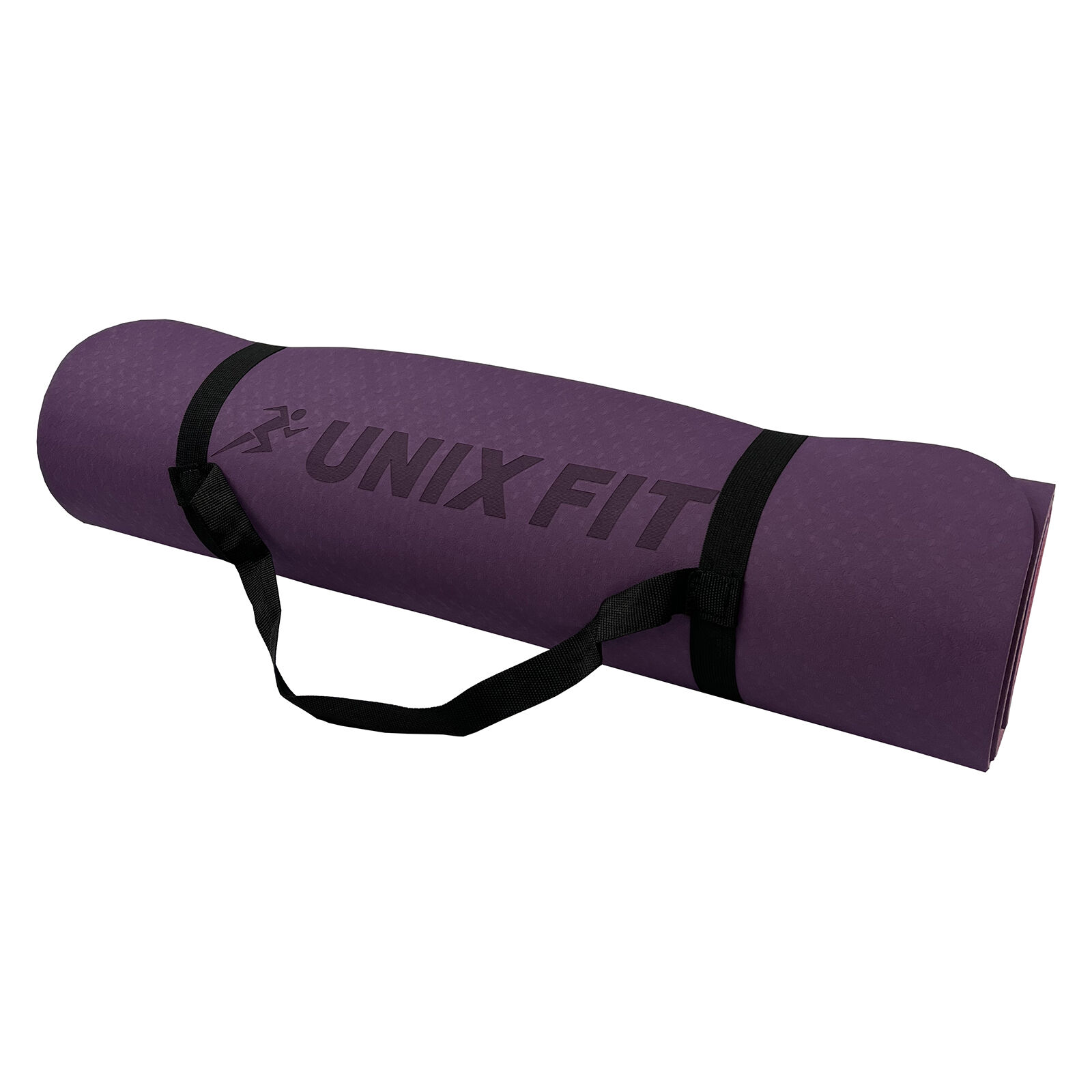 Коврик для йоги и фитнеса UNIX Fit двусторонний, 180 х 61 х 0,6 см, двуцветный, фиолетовый UNIX Fit™ Коврики для йоги и