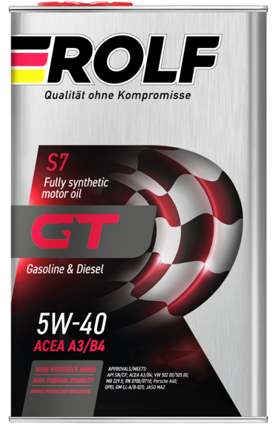 Масло моторное синтетическое ROLF GT 5W-40 SN/CF (4 л.)