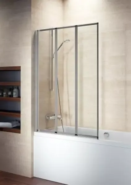 Шторка на ванну стеклянная «Riho» Alta 100/140 прозрачная/Satin универсальная
