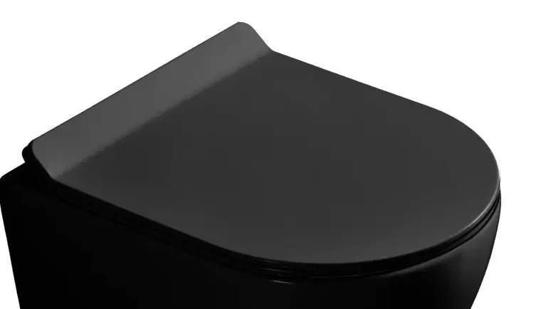Сиденье для унитаза «Art&Max» Ovale AM011SC-MB ультратонкое дюропласт с микролифтом черное