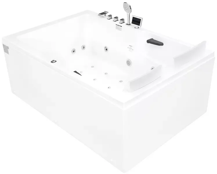 Гидромассажная ванна акриловая «Gemy» G9061 K 181/121 с каркасом с сифоном с ручками белая левая