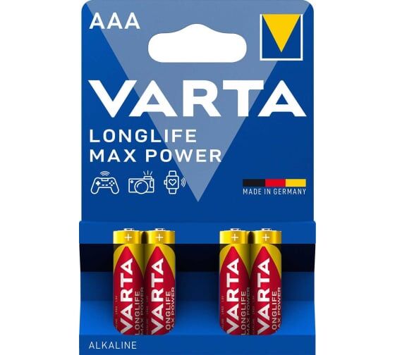 Элемент питания LR 03 Varta Longlife Max Power (Max Tech) BL-4