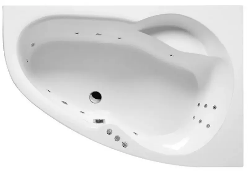 Гидромассажная ванна акриловая «Excellent» Newa 160/95 Smart с каркасом с сифоном белая/хром правая