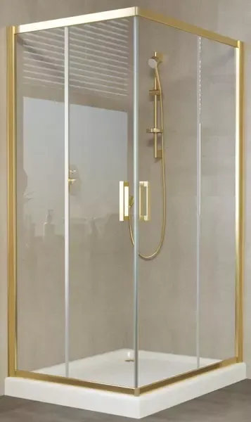 Душевой угол-ограждение «Vegas Glass» ZA-F Tur Novo 100/80 прозрачный/золото без поддона универсальный