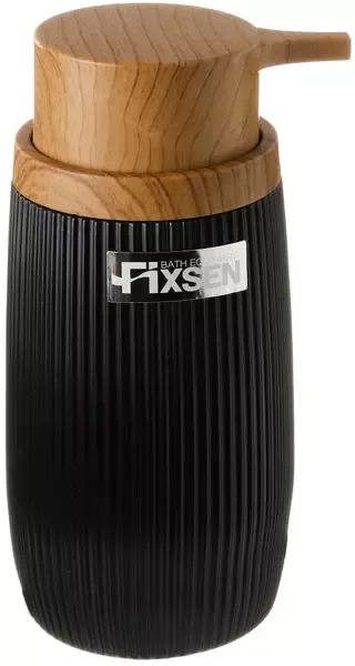 Дозатор для мыла «Fixsen» Black Boom FX-411-1 на стол чёрный/тёмное дерево