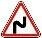 Знак дорожный 1.12.1 "Опасные повороты" тип II ГОСТ Р 522902004, тип пленки А 
