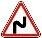 Знак дорожный 1.12.1 "Опасные повороты" тип I ГОСТ Р 522902004, тип пленки Б