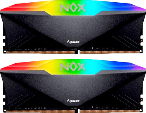 Оперативная память Apacer DDR4 16GB (2x8Gb) 3200MHz NOX RGB Black (AH4U16G32C28YNBAA-2)