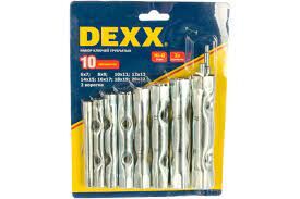 Набор DEXX: Ключи трубчатые, 6-22мм, 10 предметов