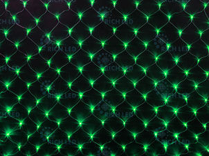 Светодиодная сетка Rich LED 2*3 м, зеленая,384 LED, 220 B, прозрачный провод. RICH LED