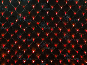 Светодиодная сетка Rich LED 2*3 м, красная,384 LED, 220 B, прозрачный провод. RICH LED