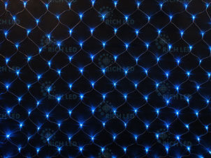 Светодиодная сетка Rich LED 2*3 м, синяя,384 LED, 220 B, прозрачный провод. RICH LED