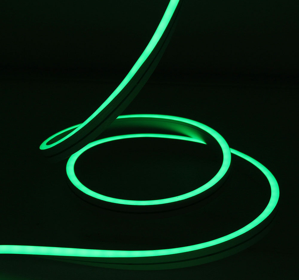 Светодиодный Гибкий Неон Rich LED, односторонний, зеленый, кратность резки 1 метр, размер 8*16 мм, 220 В, 50 м RICH LED