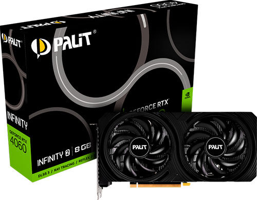 Видеокарта Palit GeForce RTX 4060 INFINITY 2 8GB (NE64060019P1-1070L)