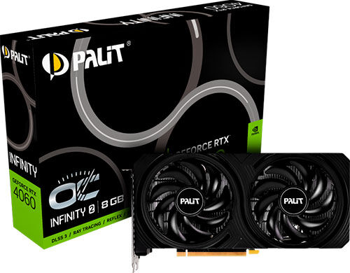 Видеокарта Palit GeForce RTX 4060 INFINITY 2 OC 8Gb (NE64060S19P1-1070L)