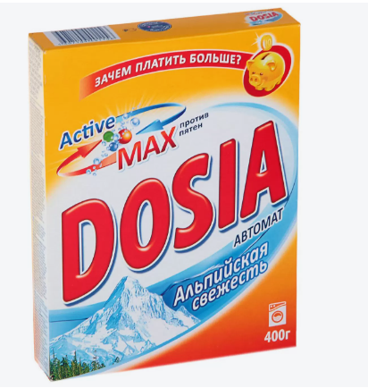 Порошок стиральный автомат DOSIA (Дося) "Альпийская свежесть", 400 гр