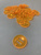 Пуговица пластик с буквами прозрачная в оранжевом цвете #2