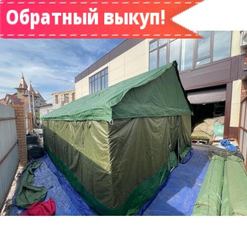 Палатка Каркасная утепленная зеленого цвета 5х6 Армейская палатка 004647
