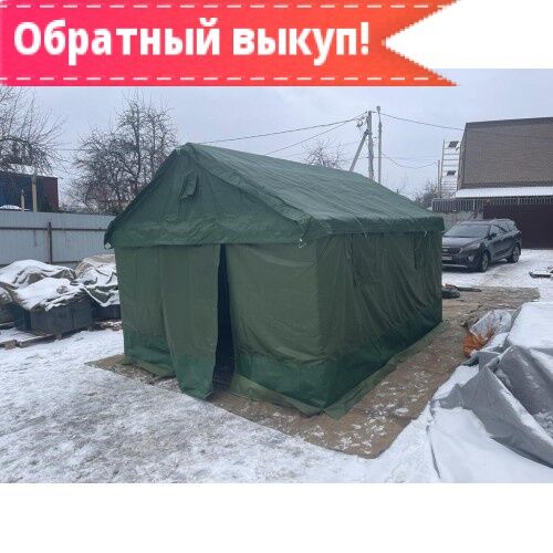Палатка Каркасная утепленная зеленого цвета 3х4 Армейская палатка 004647