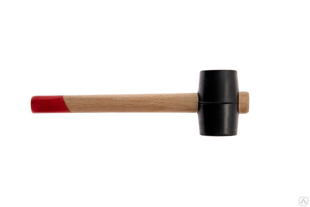 Киянка резиновая 680 г черная резина деревянная ручка