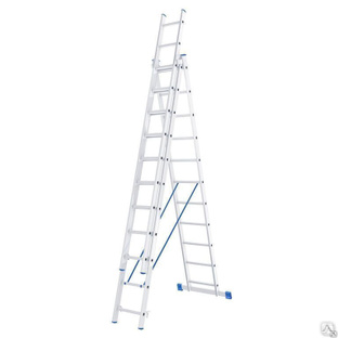 Лестница трехсекционная универсальная алюминиевая H 423/757/1095 см