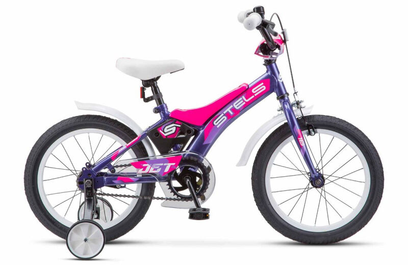 Велосипед детский STELS Jet 16 Z010, 9" чёрный/фиолетовый
