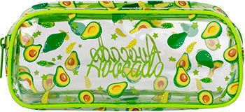Пенал-косметичка Brauberg LUCENT на молнии, прозрачный, ''Avocado'', 21х5х9 см, 270054 LUCENT на молнии прозрачный ''Avo