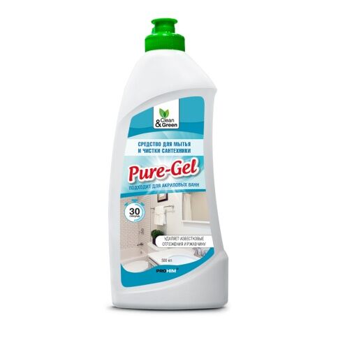 Средство для мытья и чистки сантехники "Pure-gel" (кислотное), гель 500 мл