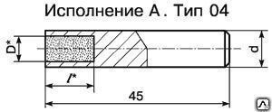 Алмазный карандаш 3908-0061 исполнение А; тип 04; D-6, L-6,5; 1 карат ГОСТ 607-80