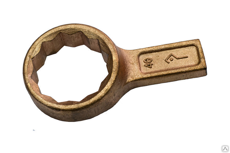 Ключ гаечный накидной односторонний коленчатый омедненный 50 мм КГНО ТУ (40Х) М30-50