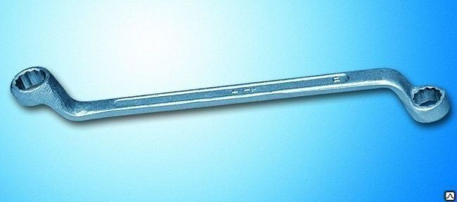 Ключ гаечный коленчатый кольцевой двусторонний 46х50 мм КГН ТУ (40Х) цинковый Ц15хр