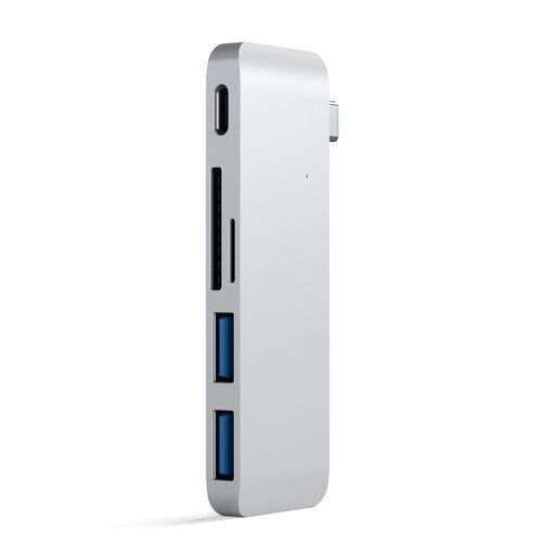USB-хаб Satechi USB-C USB 3.0 Passthrough Hub для Macbook 12", серебряный