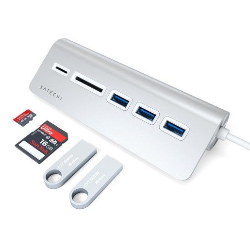 USB-хаб Satechi USB-C USB Hub & Micro/SD Card Reader серебряный