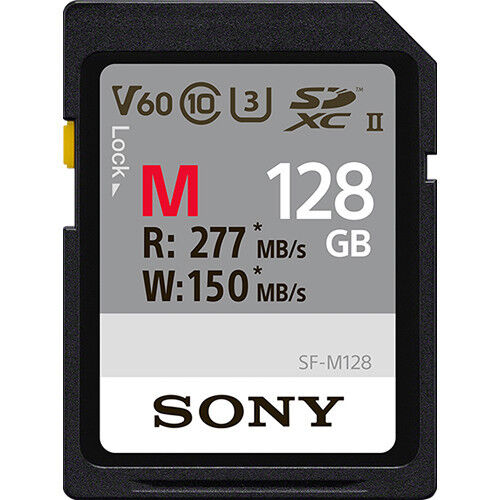 Карта памяти Sony 128GB SF-M Series UHS-II SDXC 277МБ/с (U3, V60)