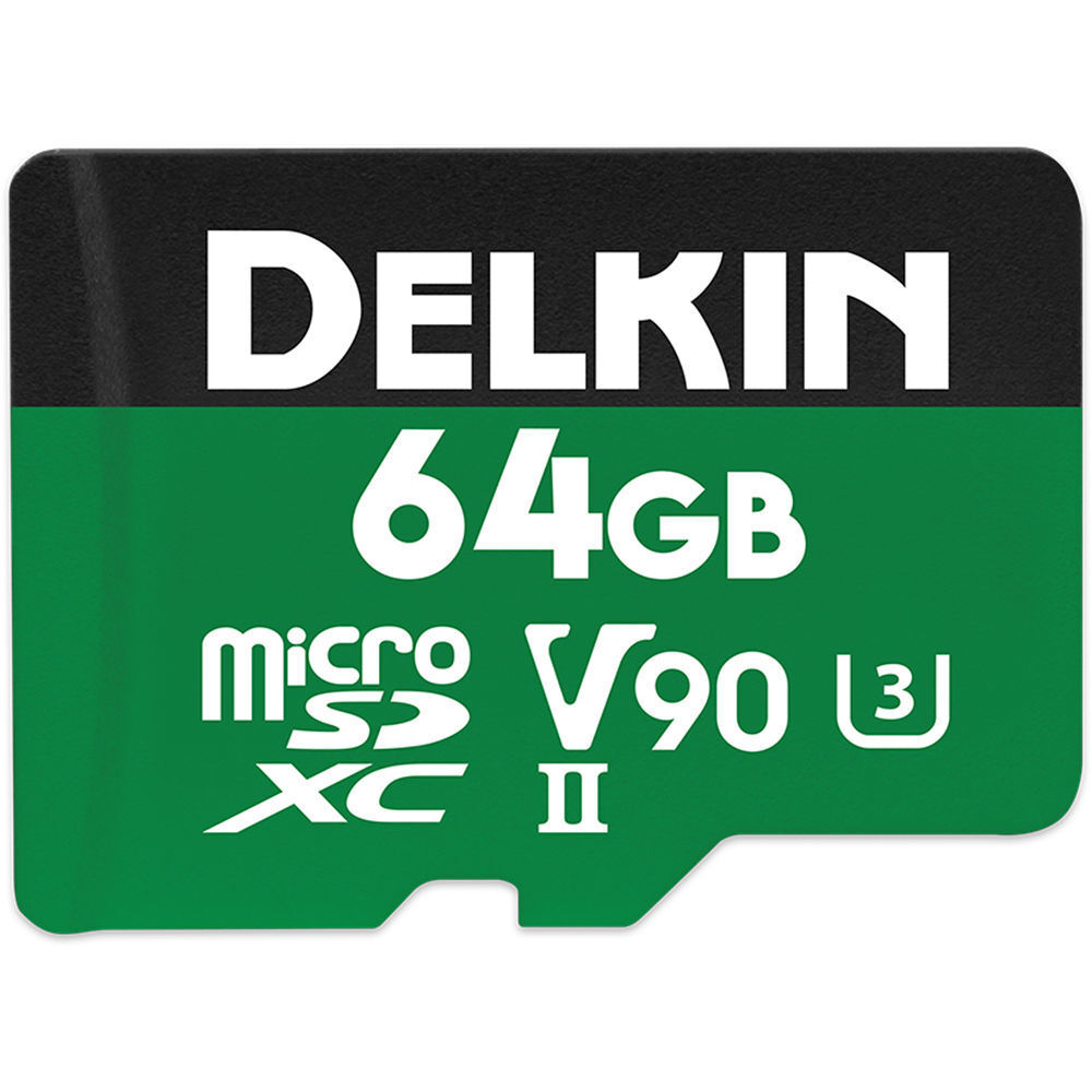 Карта памяти Delkin Devices MicroSDXC 64GB 2000x 300MB/s UHS-II, V90, U3, Class 10